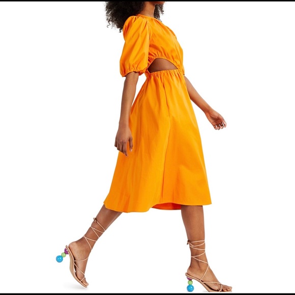 Inc Puff Sleeve Cutout Dress 
